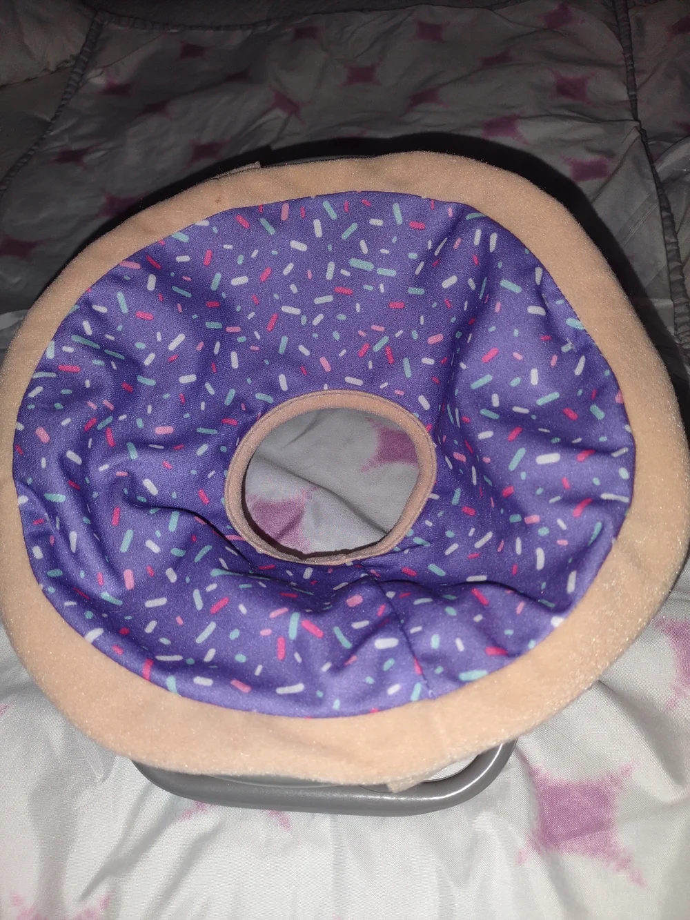 Purple Sprinkle Donut Saucer Chair For 18